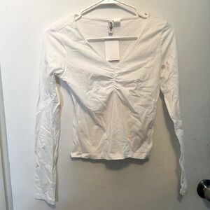 H&M White Long Sleeve Shirt